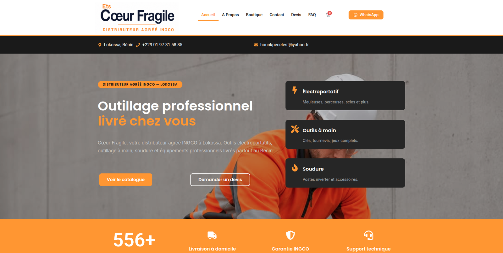 Aperçu du site e-commerce Cœur Fragile